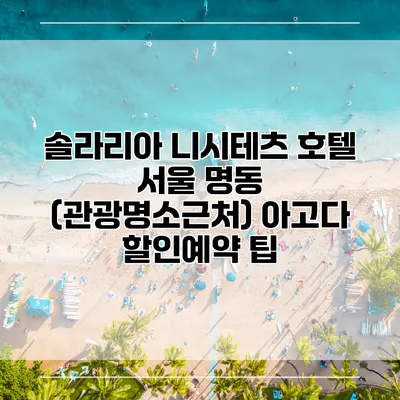 솔라리아 니시테츠 호텔 서울 명동 (관광명소근처) 아고다 할인예약 팁