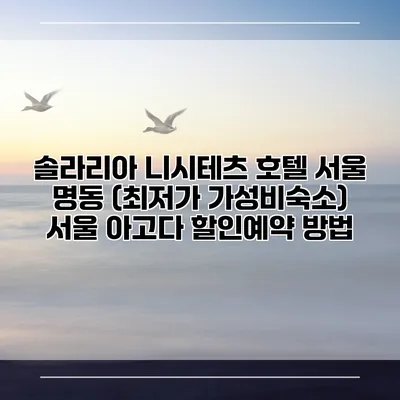 솔라리아 니시테츠 호텔 서울 명동 (최저가 가성비숙소) 서울 아고다 할인예약 방법