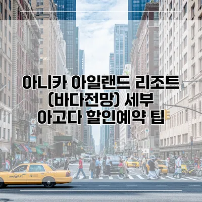 아니카 아일랜드 리조트 (바다전망) 세부 아고다 할인예약 팁
