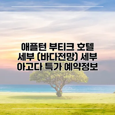 애플턴 부티크 호텔 세부 (바다전망) 세부 아고다 특가 예약정보