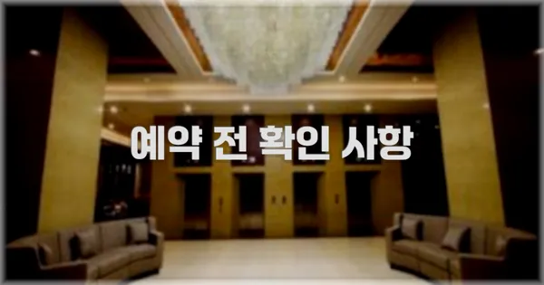 예약 전 확인 사항