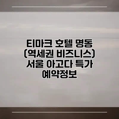 티마크 호텔 명동 (역세권 비즈니스) 서울 아고다 특가 예약정보