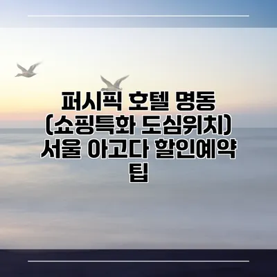 퍼시픽 호텔 명동 (쇼핑특화 도심위치) 서울 아고다 할인예약 팁