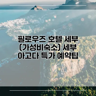 필로우즈 호텔 세부 (가성비숙소) 세부 아고다 특가 예약팁