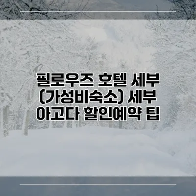 필로우즈 호텔 세부 (가성비숙소) 세부 아고다 할인예약 팁