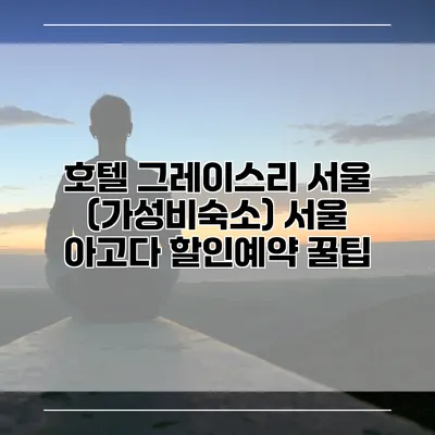 호텔 그레이스리 서울 (가성비숙소) 서울 아고다 할인예약 꿀팁