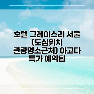 호텔 그레이스리 서울 (도심위치 관광명소근처) 아고다 특가 예약팁