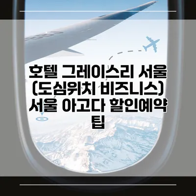 호텔 그레이스리 서울 (도심위치 비즈니스) 서울 아고다 할인예약 팁