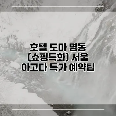 호텔 도마 명동 (쇼핑특화) 서울 아고다 특가 예약팁