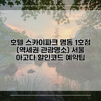 호텔 스카이파크 명동 1호점 (역세권 관광명소) 서울 아고다 할인코드 예약팁