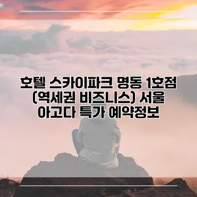 호텔 스카이파크 명동 1호점 (역세권 비즈니스) 서울 아고다 특가 예약정보