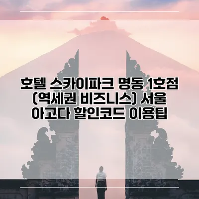 호텔 스카이파크 명동 1호점 (역세권 비즈니스) 서울 아고다 할인코드 이용팁