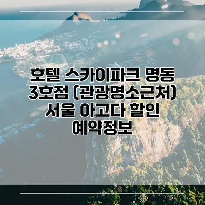 호텔 스카이파크 명동 3호점 (관광명소근처) 서울 아고다 할인 예약정보