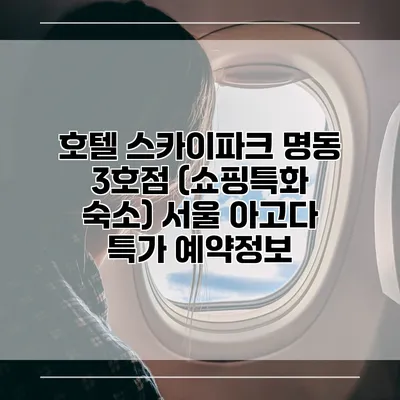 호텔 스카이파크 명동 3호점 (쇼핑특화 숙소) 서울 아고다 특가 예약정보