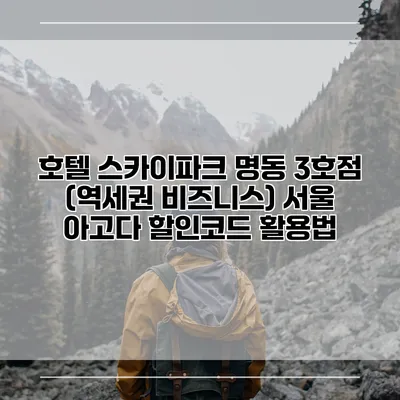 호텔 스카이파크 명동 3호점 (역세권 비즈니스) 서울 아고다 할인코드 활용법