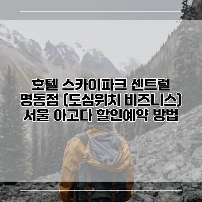 호텔 스카이파크 센트럴 명동점 (도심위치 비즈니스) 서울 아고다 할인예약 방법