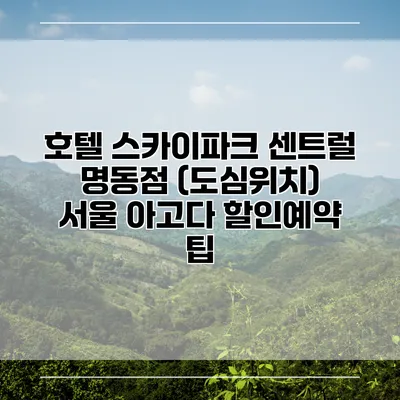 호텔 스카이파크 센트럴 명동점 (도심위치) 서울 아고다 할인예약 팁