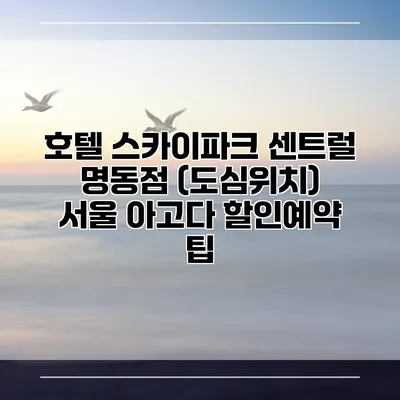 호텔 스카이파크 센트럴 명동점 (도심위치) 서울 아고다 할인예약 팁