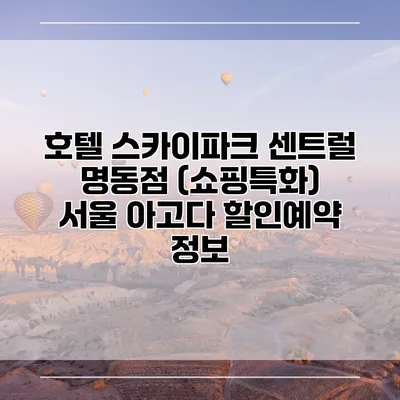 호텔 스카이파크 센트럴 명동점 (쇼핑특화) 서울 아고다 할인예약 정보