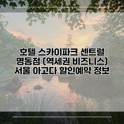 호텔 스카이파크 센트럴 명동점 (역세권 비즈니스) 서울 아고다 할인예약 정보