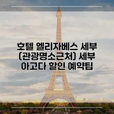 호텔 엘리자베스 세부 (관광명소근처) 세부 아고다 할인 예약팁