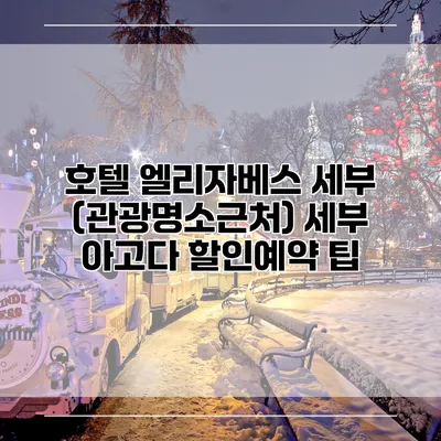 호텔 엘리자베스 세부 (관광명소근처) 세부 아고다 할인예약 팁