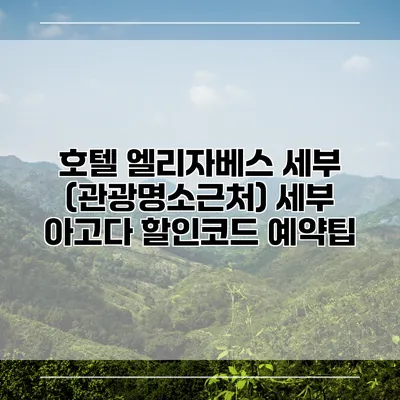 호텔 엘리자베스 세부 (관광명소근처) 세부 아고다 할인코드 예약팁