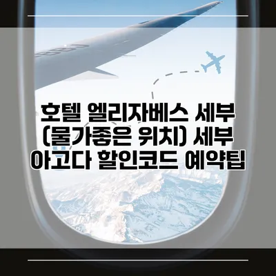 호텔 엘리자베스 세부 (물가좋은 위치) 세부 아고다 할인코드 예약팁