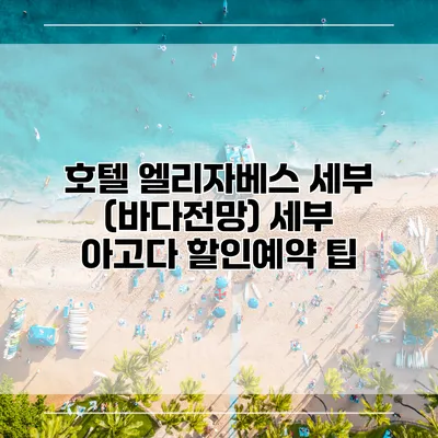 호텔 엘리자베스 세부 (바다전망) 세부 아고다 할인예약 팁