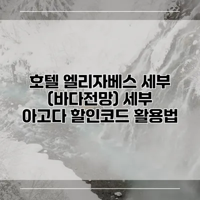 호텔 엘리자베스 세부 (바다전망) 세부 아고다 할인코드 활용법