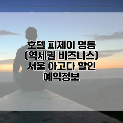 호텔 피제이 명동 (역세권 비즈니스) 서울 아고다 할인 예약정보